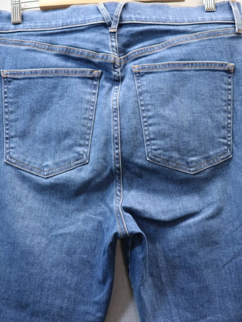 Veronica Beard Carson High Rise Ankle Flare Jeans Raw Hem Blue 32 Kick Flare